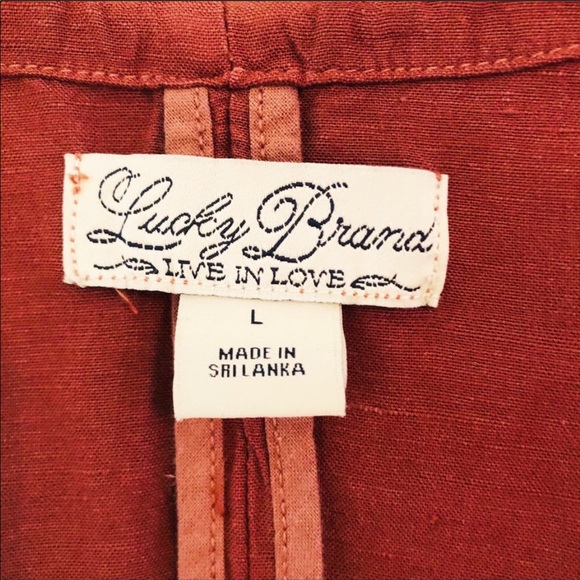 Lucky Brand Linen Jacket Size Large - Picture 5 of 7